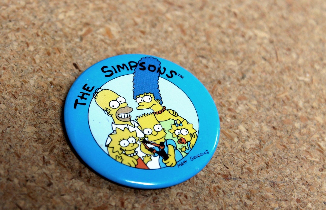 Vintage 1989 the Simpsons Small 1.75" Pin Button - Etsy
