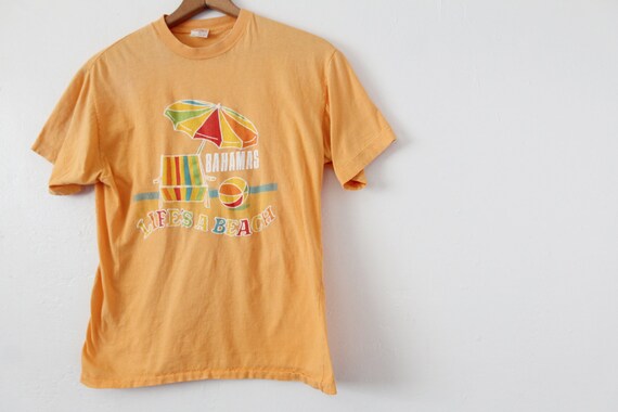 LARGE Vintage 1989 BAHAMAS Life's A Beach Graphic… - image 5