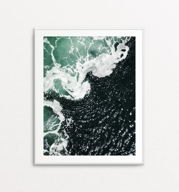 Pacific Northwest Ocean Print, Abstract Seascape Photography, Elliott Bay, PNW Wall Art