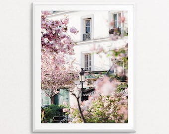 Paris Photography, Shakespeare and Company Photo, Paris Print, Paris Decor, Paris Wall Art, Paris Cherry Blossoms, Springtime in Paris