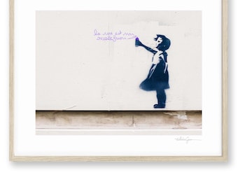 Paris Street Art Print – Girl with Spray Paint, Paris Graffiti Photography Print