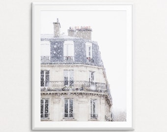 Snowfall in Paris Photo - Paris Photography, Paris Print, Paris Bedroom Decor, Paris Home Decor, Paris Decor, Paris Wall Art