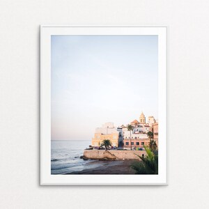 Sitges Spain Print, Ocean Print, Ocean Wall Art, Mediterranean Print, Sitges Art, Ocean Sunrise, Pastel Wall Art, Bedroom Decor, Ocean Decor