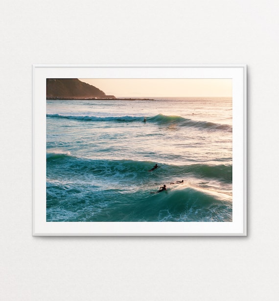 Surf Print, Ocean Print, Ocean Photography, San Sebastian Spain, Surfer