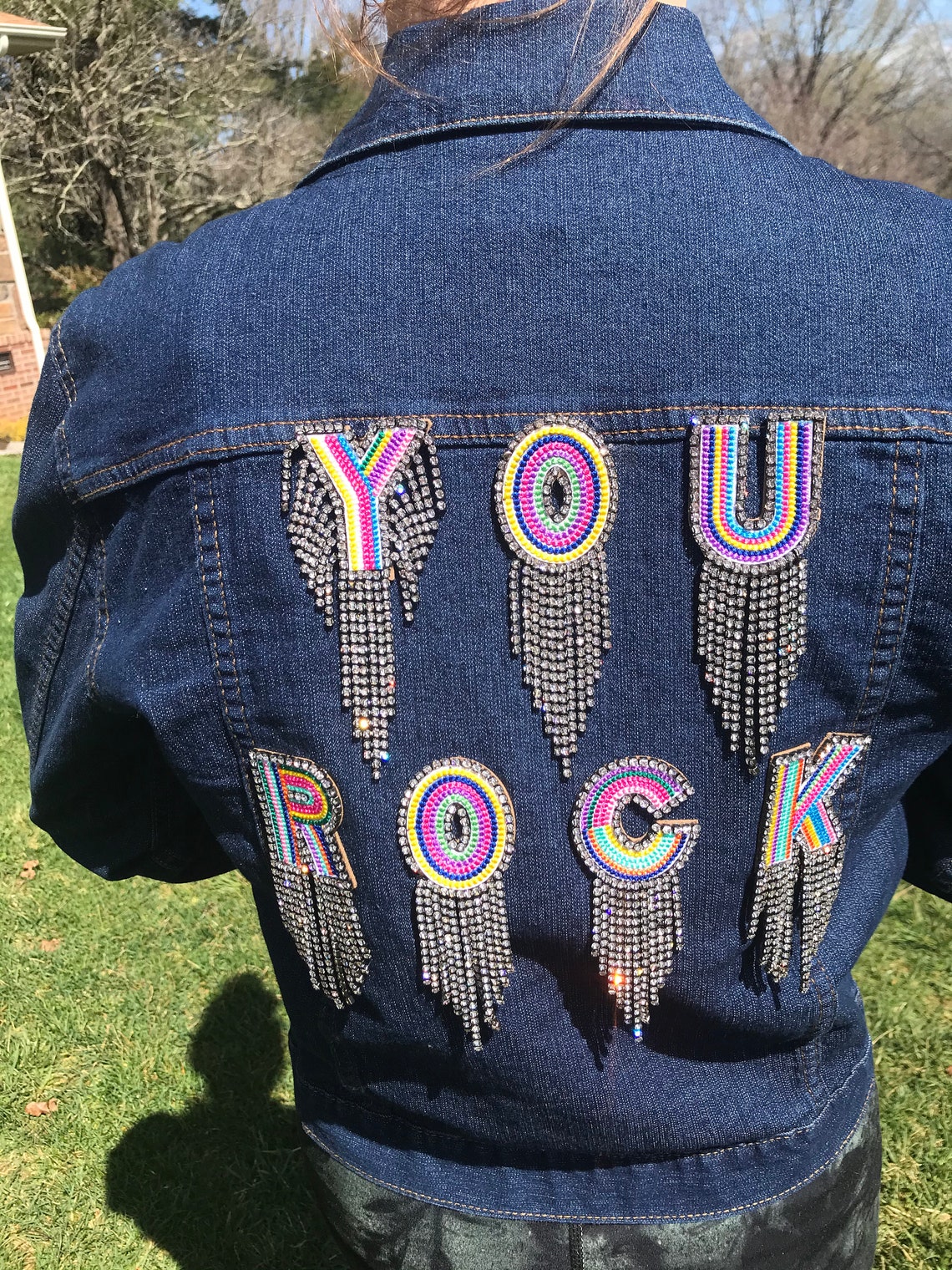 Embellished Custom Rhinestone Jacket Women's S Etsy