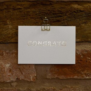 Congrats! Hand verijdeld boekdruk Gefeliciteerd kaart