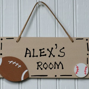 FOOTBALL Name Sign. Hand Personalized, Sport Room Sign. Sport Decor. Door Name Sign. Kid&#39;s Door Plaque, Boy&#39;s Room Decor. Boy&#39;s Room Sign.