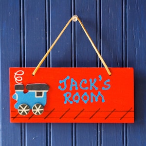 TRAIN Room Sign. Hand Personalized. Wall Decor Boy's Room. Wall Art. Kid's Door Sign. Train Decor. Boy's Name Sign. Kid's Name Plaque.