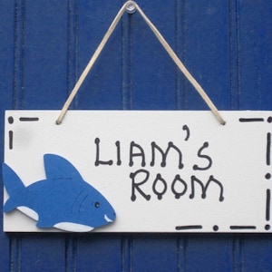 Personalized Name Sign. SHARK Room Sign, Name Plaque. Kid’s Room Decor. Boy’s Name Sign. Kid's Door Sign. Shark Decor. Girl’s Bedroom Sign.