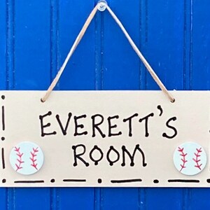 Personalized BASEBALL Room Sign. Sport Name Sign. Hand Personalized, Door Name Sign. Kid&#39;s Door Plaque, Boy&#39;s Room Decor. Boy&#39;s Room Sign.