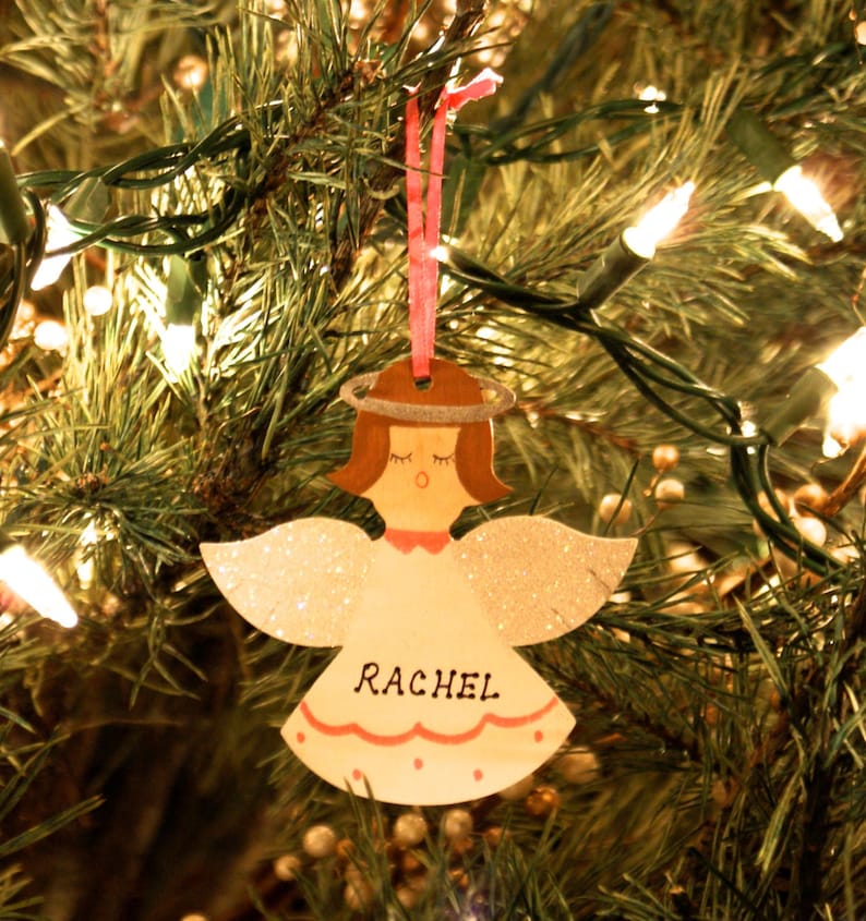 ANGEL Personalized Ornament. Hand Personalized Christmas Tree - Etsy
