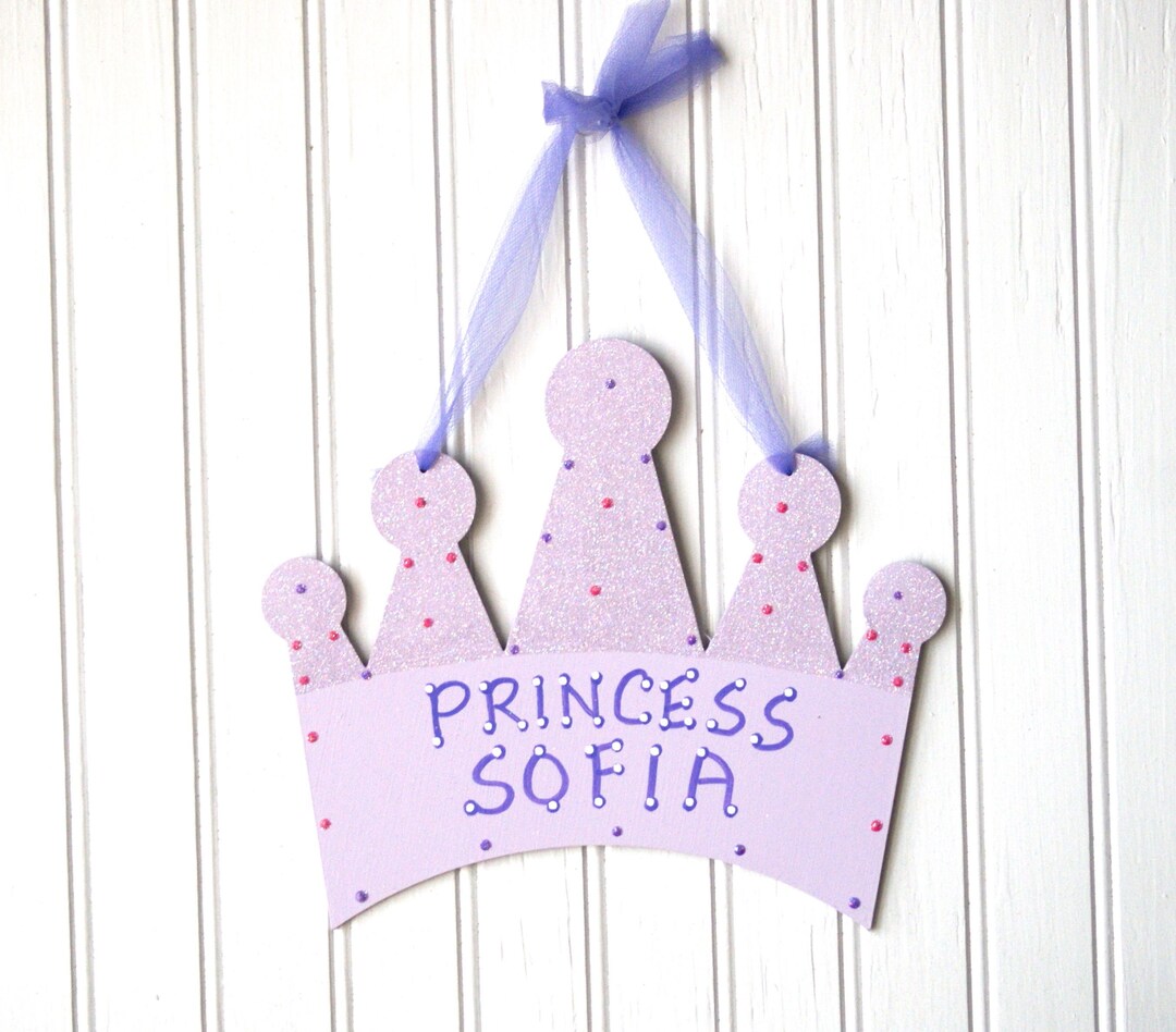 Princess Crown Room Sign, Wood Cutout Design, Hand Personalized. Kids ...