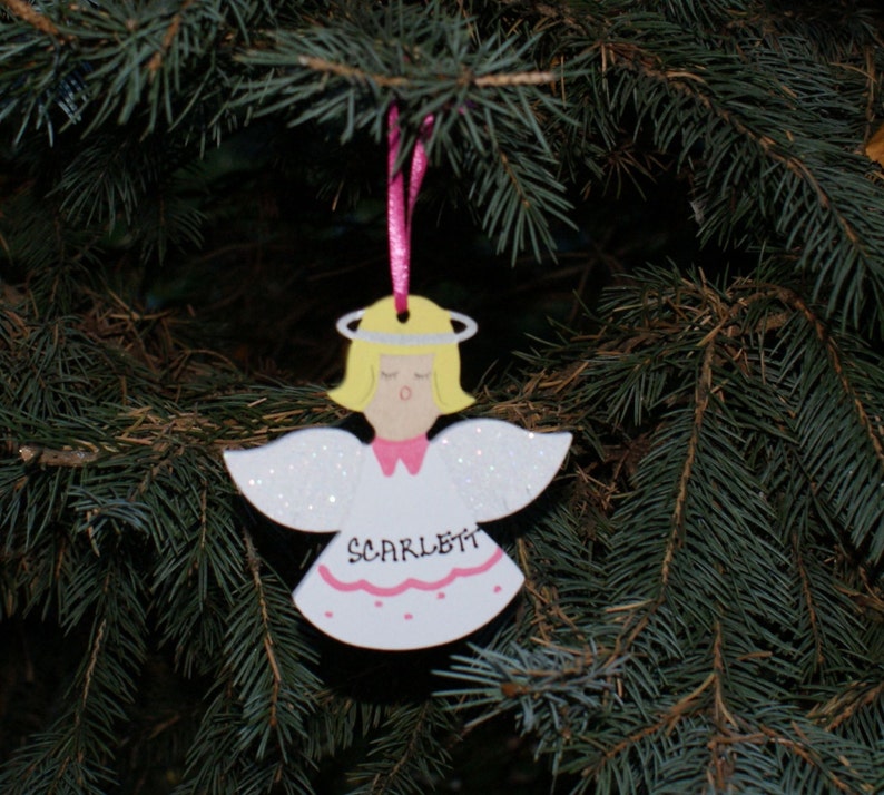 ANGEL Personalized Ornament. Hand Personalized Christmas Tree - Etsy