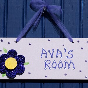 FLOWER Room Sign. Girl&#39;s Door Sign,  Hand Personalized. Girls Room Decor. Door Plaque. Girl&#39;s Room Name Sign. Kids Art & Decor. Kids Sign.