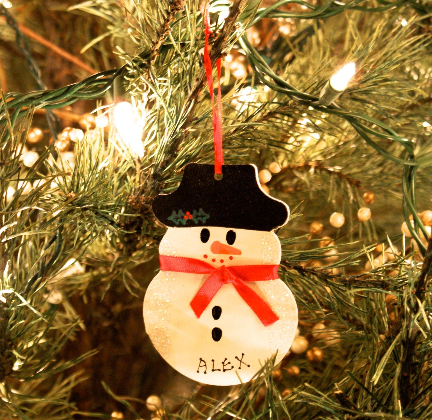 SNOWMAN Personalized Ornament Hand Personalized Painted Wood - Etsy