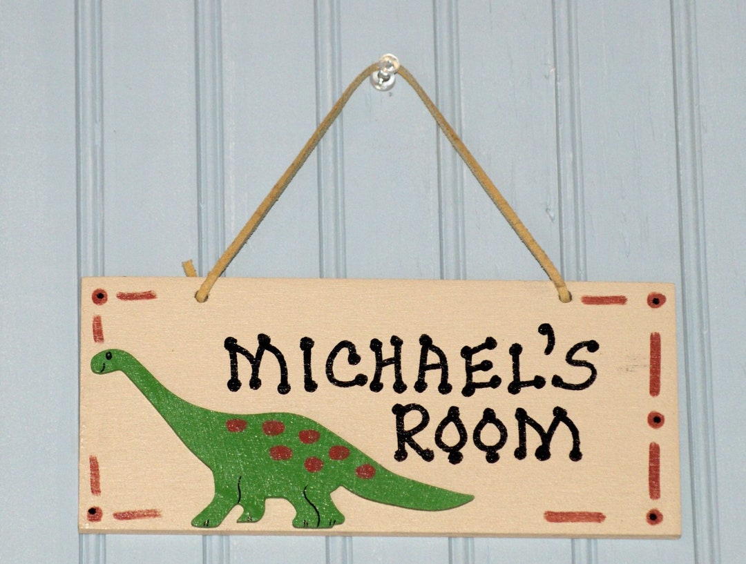 Boy's Personalized Room Sign. Personalized Dinosaur Name - Etsy