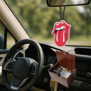 Cute Car Air Freshener Funny Car Diffuser Custom Wooden Box with Aroma Oil, Car Diffuser Gift set, Car Hanging Freshener, Car gift