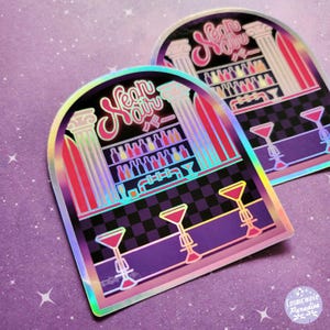 Tetsuya Club Sticker - Vaporwave Party Disco Ball Nightclub Holographic Vinyl Sticker | Nightlife series | Cosmicwave Paradise