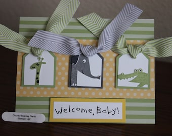 Stampin Up Homemade Greeting Card Welcome Baby 8079