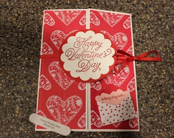 Stampin Up Homemade Greeting Card Happy Valentines Day Sending Love
