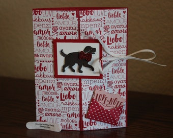 Stampin Up Homemade Greeting Card Sending Love Dog 8294 Love Note