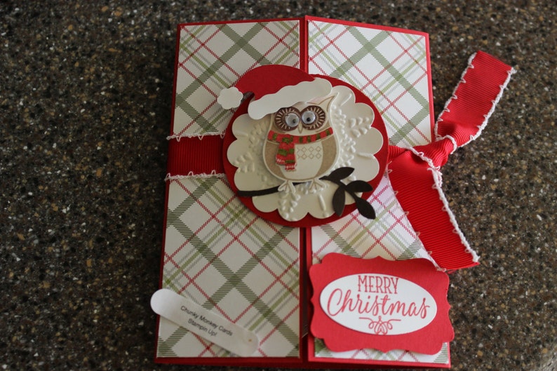 Stampin Up Homemade Greeting Card Merry Christmas Owl Card 5816