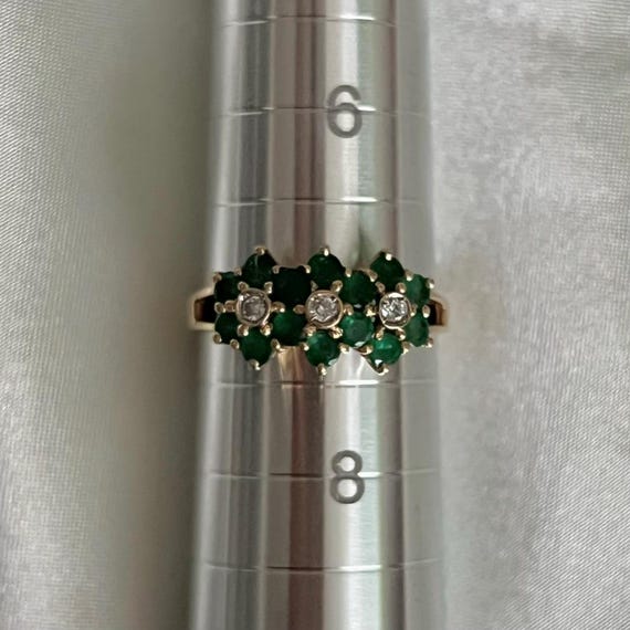Darling Emerald Flower Stack Ring - image 3