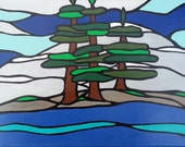 Abstract landscape painted on canvas using acrylic paint. No frame required. Varnished for protection.