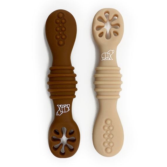 Baby's First Feeding Spoons 2-Pack - Soft Silicone With Travel Case