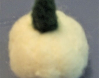 Needle Felted White Pumpkin