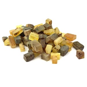 Natural Baltic Amber Loose Raw Square Multicolor Beads, Without Holes, 40g