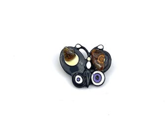 Butterfly Brooch Decorated With Natural Baltic Amber Stone