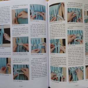 May include: A step-by-step guide on how to weave a rug using a frame loom. The instructions include detailed images of each step, showing how to weave the warp and weft threads together to create a finished rug.