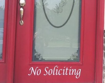 No Soliciting Door Decal Sticker No Soliciting Front Door Decal No soliciting sign No Religion Sign No solicit Housewarming Mothers Day Gift