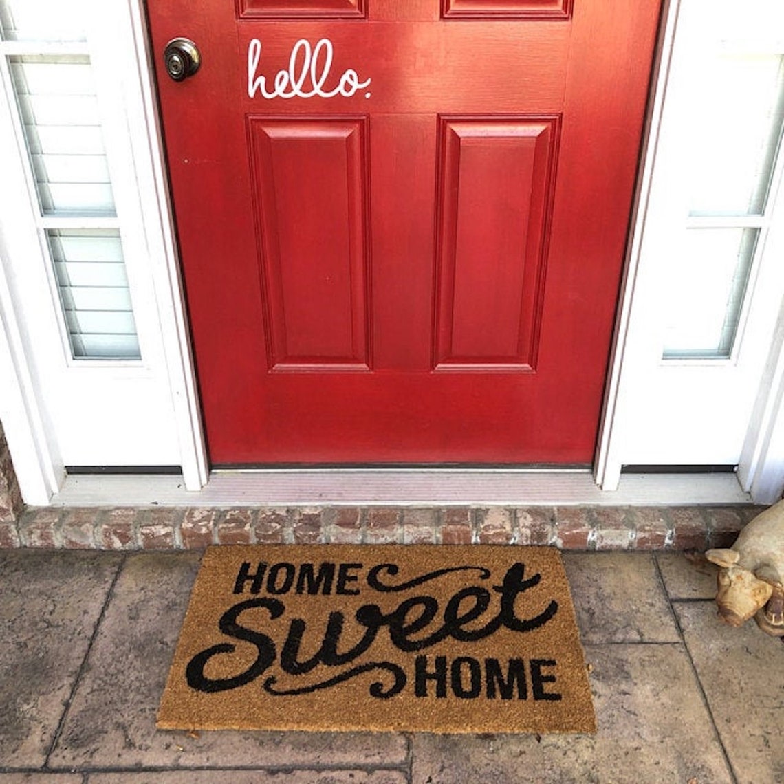 Hello Cursive Front Door Vinyl Decal Farmhouse Wall Decor Etsy
