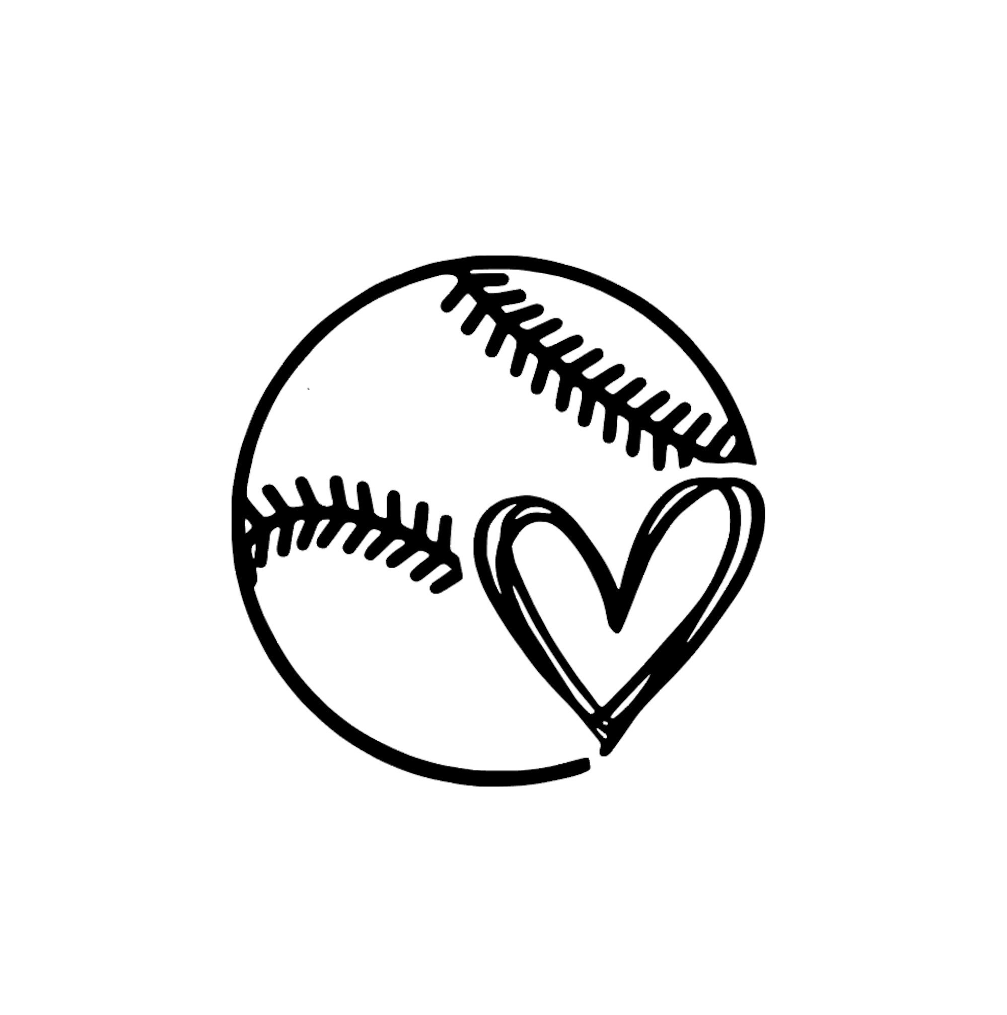 Baseball Heart Decal Baseball Player Decal Baseball Team Etsy