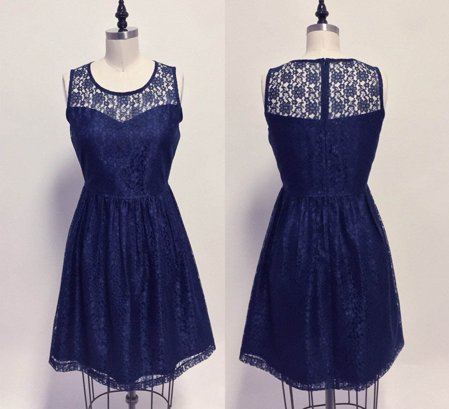PROVENCE Navy Navy blue lace dress sweetheart neckline Etsy