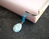 Clearance - Ombre Blue Bookmark,  Book Bling, Textbook Marker, Gift For Student, Beach Bookmark, Aqua Page Marker, Blue Sky Bookmark