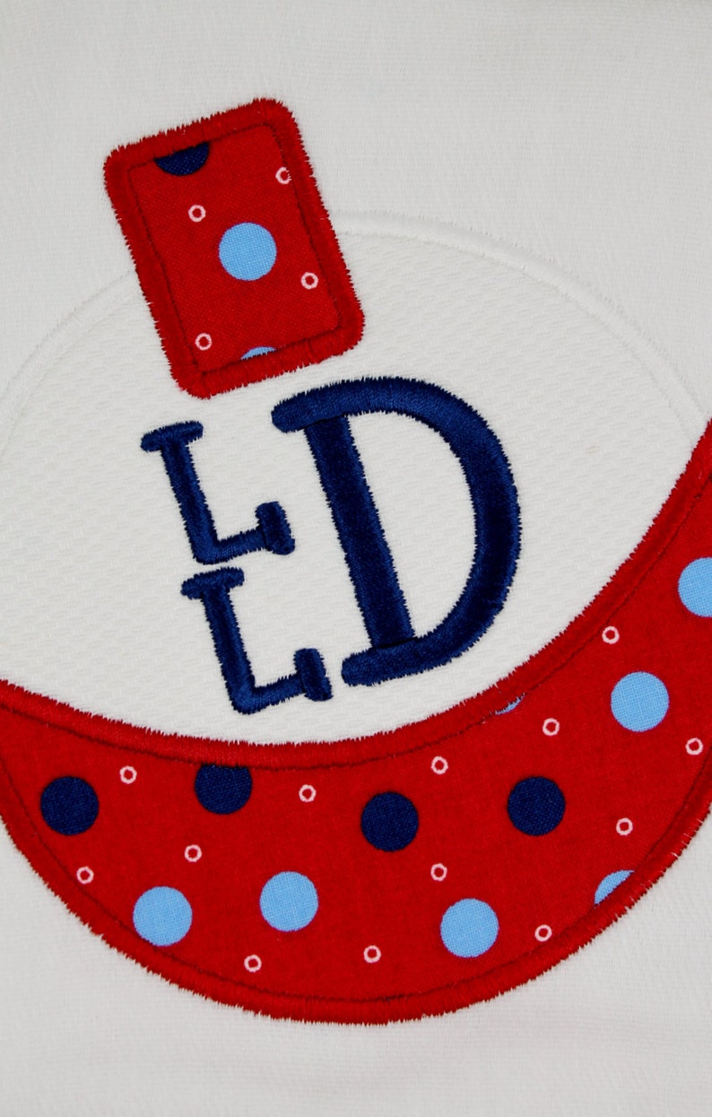 Burp Cloth Embroidered and Appliqued Fishing Bobber with Monogram Burp Cloth for Boys or Girls