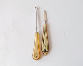 Vintage vanity grooming tools shoe hook nail knife
