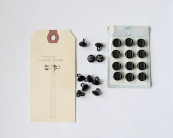 Black antique buttons faceted round