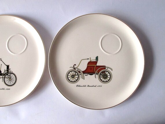 Vintage Luncheon Plate Set Of Three Antique Car Decorative Luncheon Plates Salem Porcelain Plates Home Living Kromasol Com