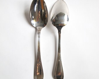 Pair of vintage silver plate serving spoons vintage reed & barton serving pieces collectable silver housewarming gift