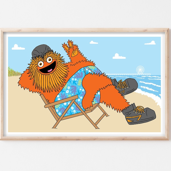 Gritty Down the Shore Poster/Print, 70# Cardstock, Landscape 11x17