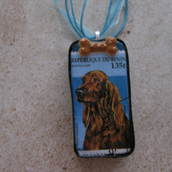 Handcrafted Vintage West African Iconic Irish Setter Dog Pendant