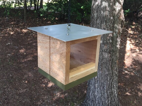 Platform Bird Feeder In Natural Cedar With Aluminum Roof And Etsy