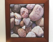 Heart Rock Framed Tile Trivet