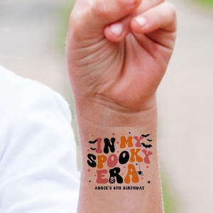 In My Spooky Era Halloween Tattoos, Party Favors for Kids, Temporary Tattoos, Personalized Fake Tattoo Pack, Trick or Treat Gifts