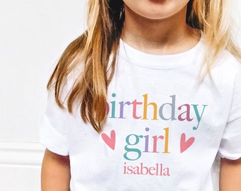 Boho Birthday Girl Shirt: Pastel Rainbow Personalized Party Outfit