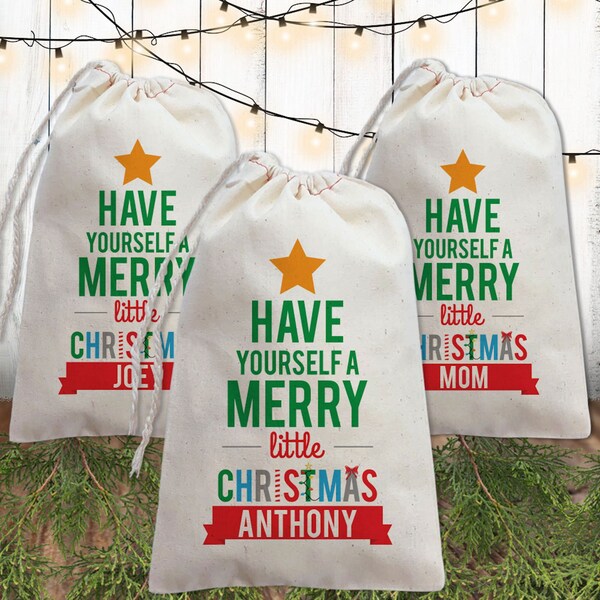 Christmas Gift Wrap, Custom Christmas Gift Bag, Christmas Favor Bag, Personalized Gift Bag